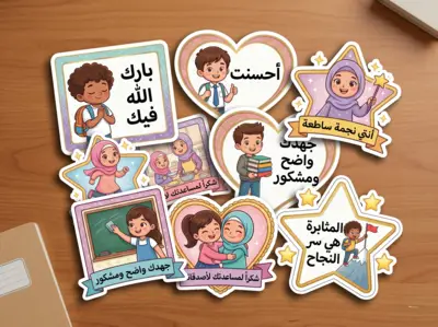 استيكرات تحفيزية ملونة